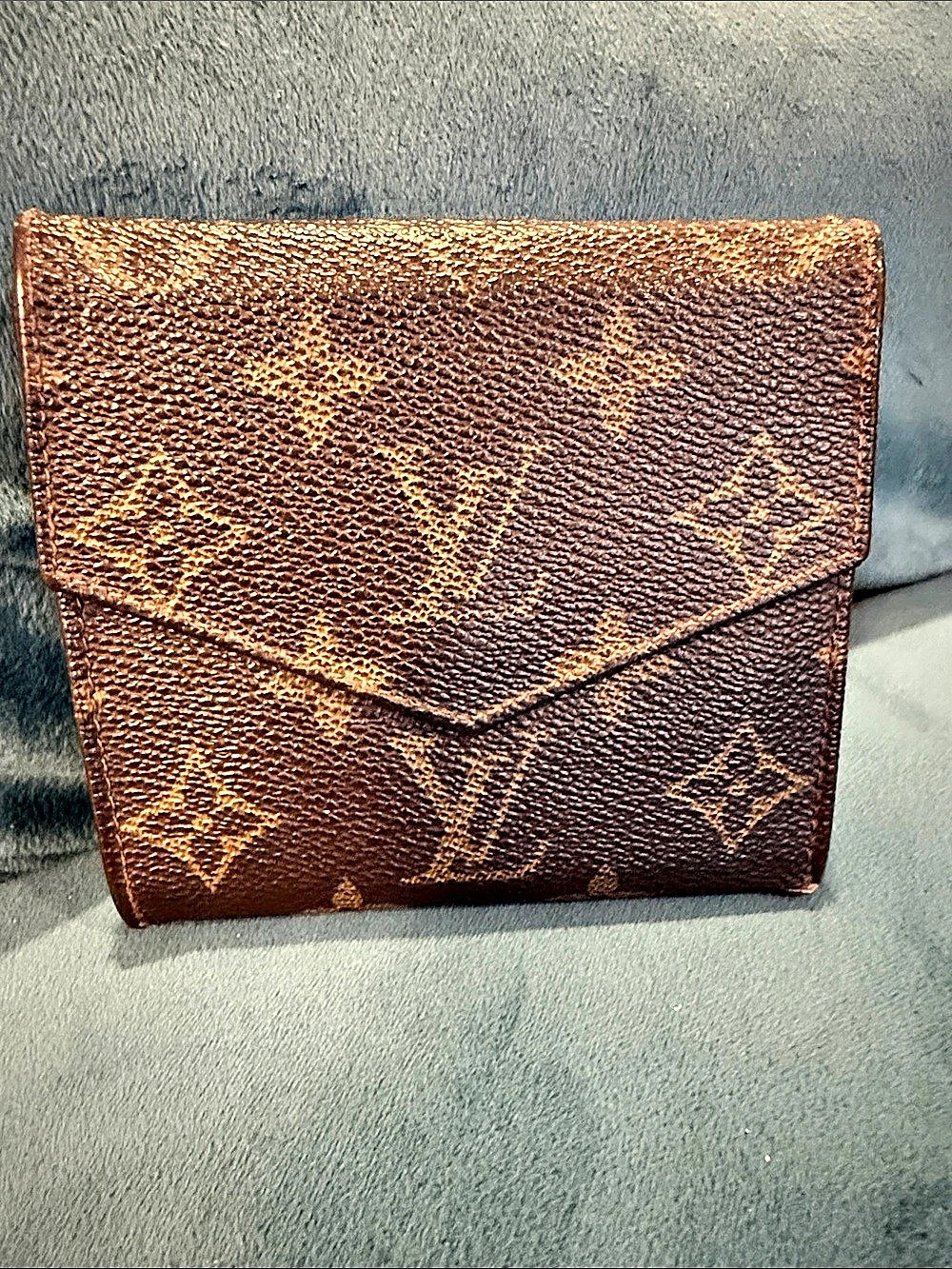 Louis Vuitton Monogram Porte Monnaie Plat / Coin Purse Wallet Brown